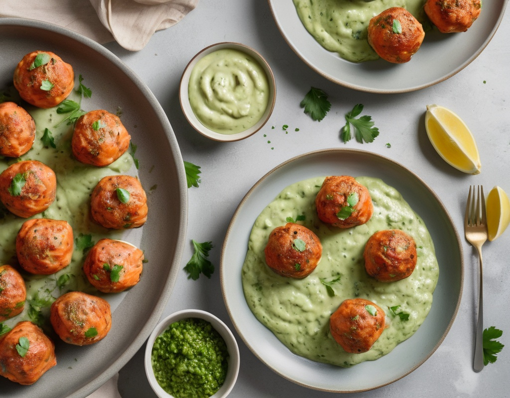Baked Salmon Meatballs with Creamy Avocado Sauce: A Deliciously Healthy Twist on Comfort Food