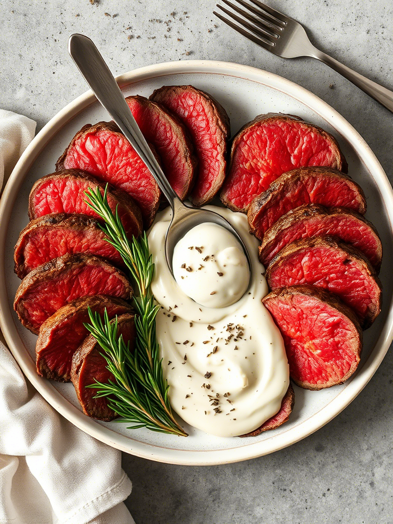 Roasted Beef Tenderloin with Creamy Horseradish Sauce: The Elegant Centerpiece of True Culinary Precision Roasted Beef Tenderloin with Creamy Horseradish Sauce: The Elegant Centerpiece of True Culinary Precision