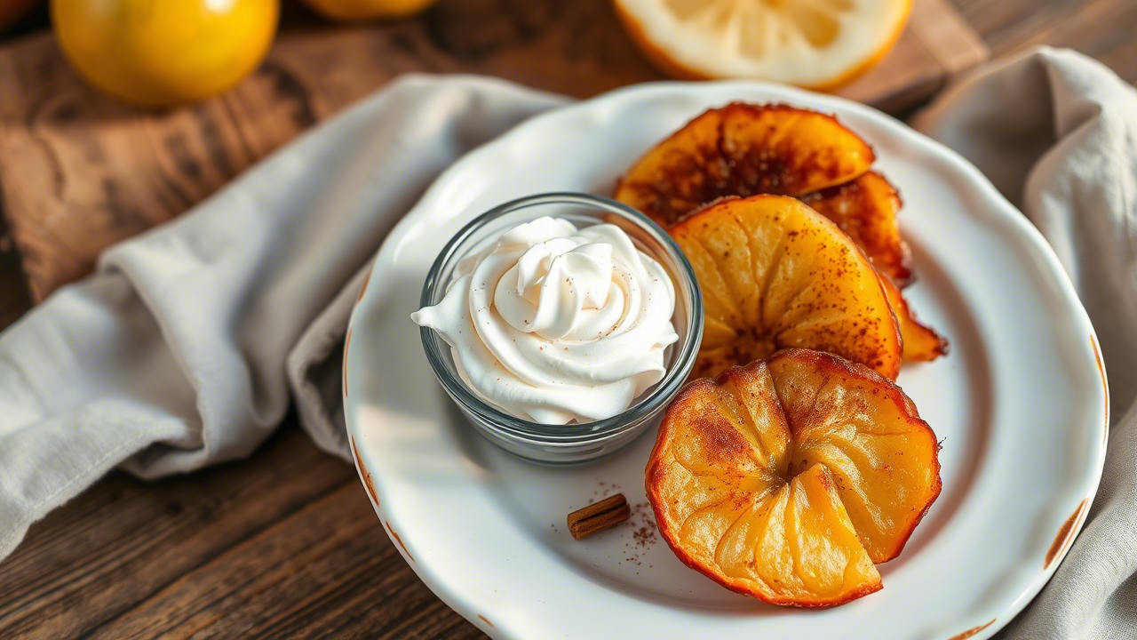 Air Fried Apple Wedges with Caramel Whipped Cream Dipping Sauce: A Culinary Revolution in Simple Elegance