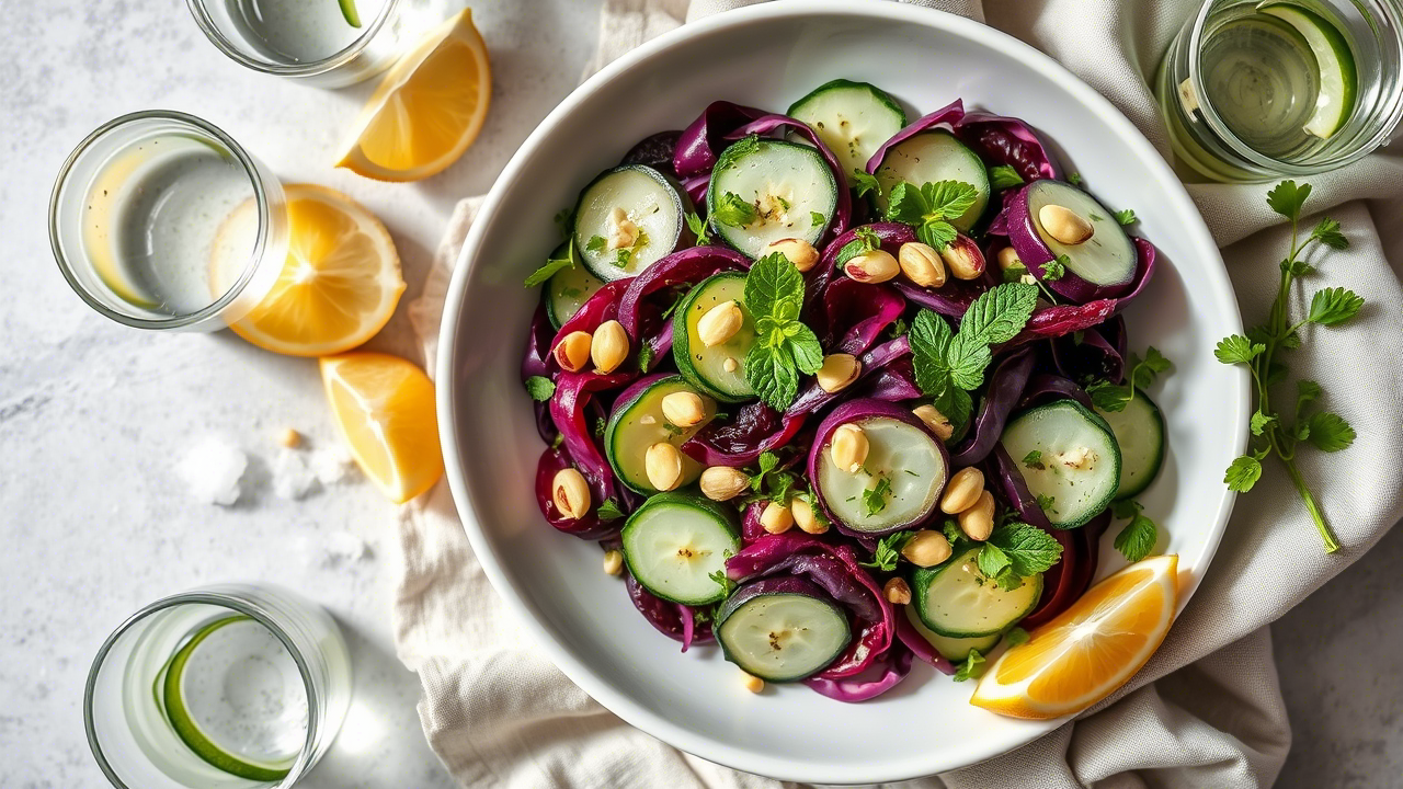 Crisp Cucumber and Beetroot Salad: A Refreshing Study in Texture, Color, and Culinary Simplicity
