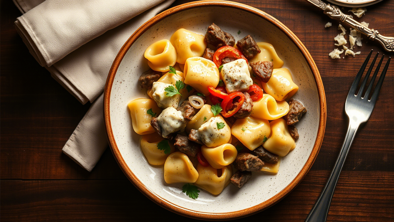 Cheesesteak Tortellini in Rich Provolone Sauce: The Culinary Mashup You Never Knew You Needed