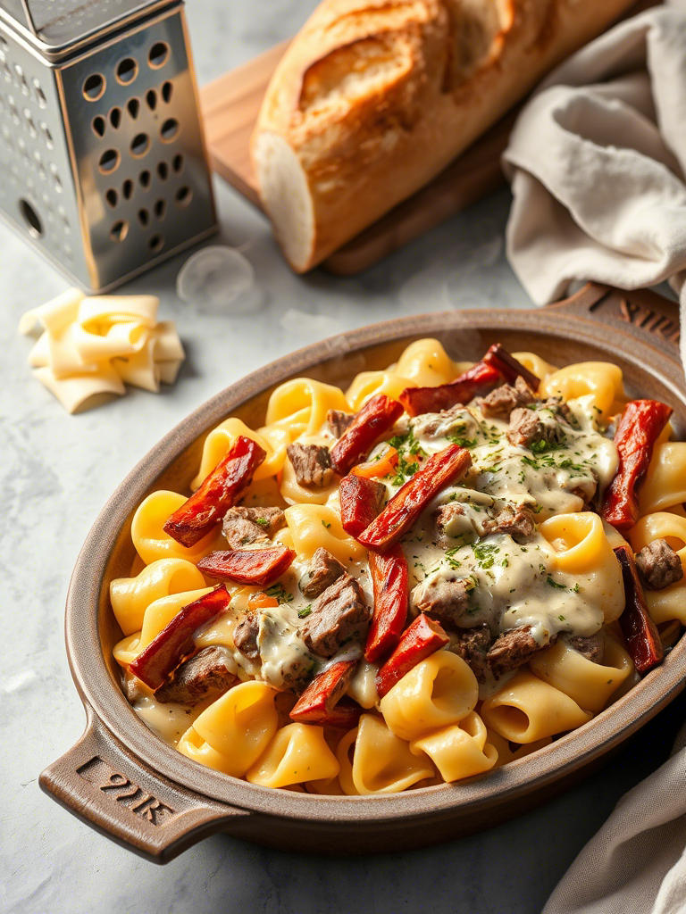 Cheesesteak Tortellini in Rich Provolone Sauce: The Culinary Mashup You Never Knew You Needed Cheesesteak Tortellini in Rich Provolone Sauce: The Culinary Mashup You Never Knew You Needed