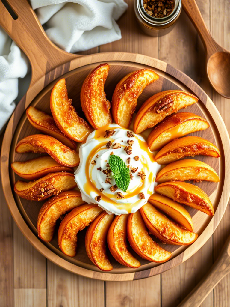 Air Fried Apple Wedges with Caramel Whipped Cream Dipping Sauce: A Culinary Revolution in Simple Elegance Air Fried Apple Wedges with Caramel Whipped Cream Dipping Sauce: A Culinary Revolution in Simple Elegance