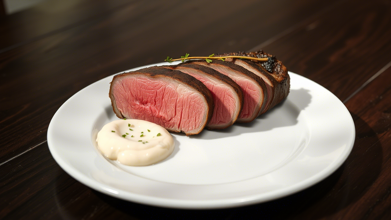 Roasted Beef Tenderloin with Creamy Horseradish Sauce: The Elegant Centerpiece of True Culinary Precision