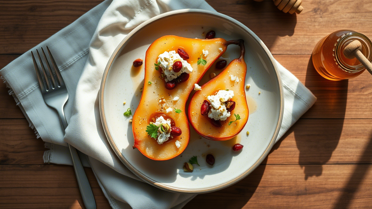 Baked Pears with Feta, Honey, and Cranberries: A Sweet-Savory Symphony for the Modern Chef
