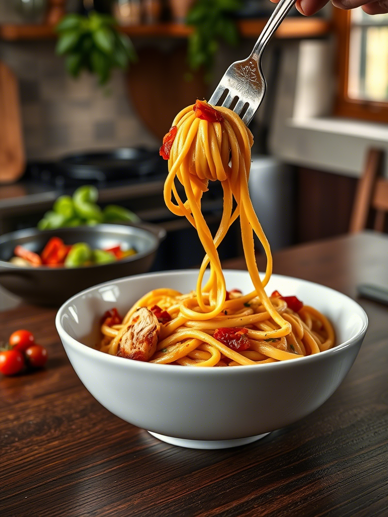 Sun-Dried Tomato & Chicken Linguine: A Bold Marriage of Rich Umami and Rustic Comfort Sun-Dried Tomato & Chicken Linguine: A Bold Marriage of Rich Umami and Rustic Comfort