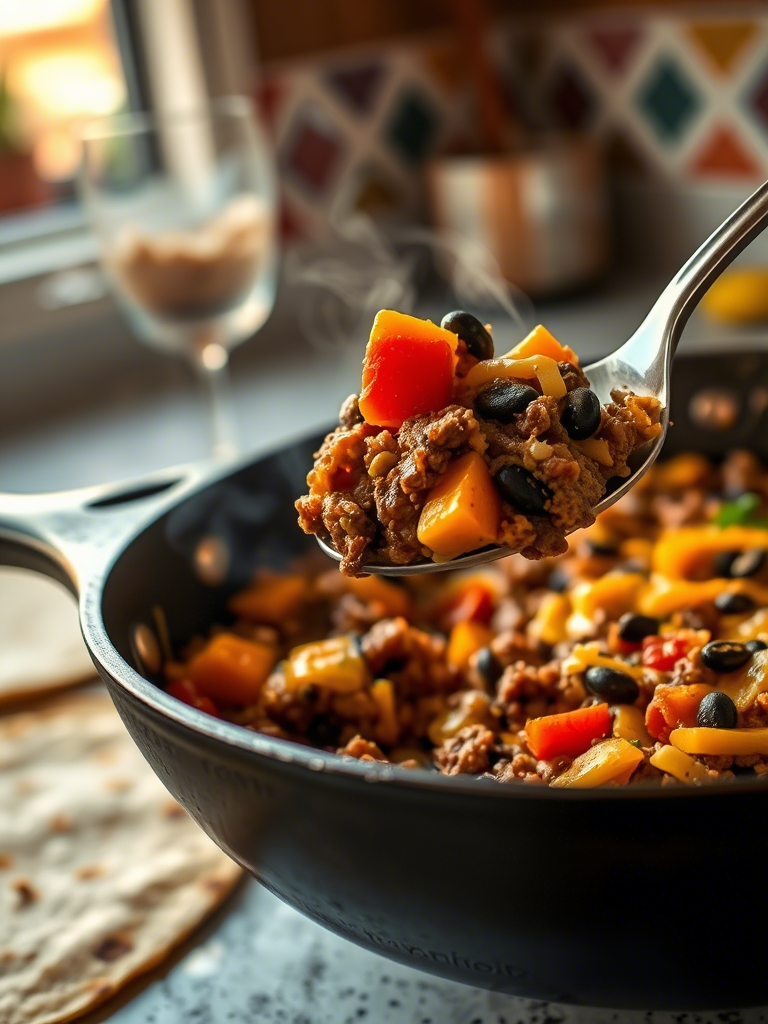 One-Pan Wonder: Tex-Mex Ground Beef & Sweet Potato Skillet That’ll Blow Up Your Weeknight Dinner Game One-Pan Wonder: Tex-Mex Ground Beef & Sweet Potato Skillet That’ll Blow Up Your Weeknight Dinner Game