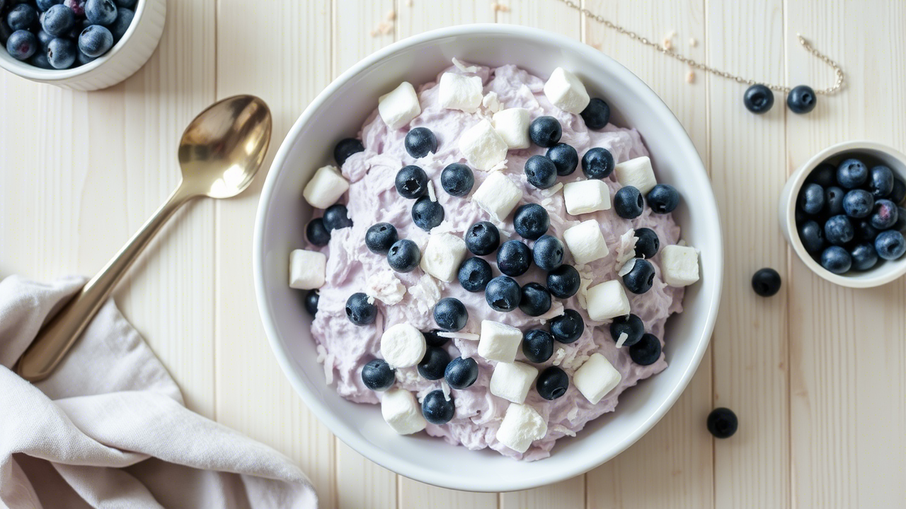 Easy Blueberry Fluff Salad – A No-Bake Dessert Everyone Loves (And Keeps Loving)
