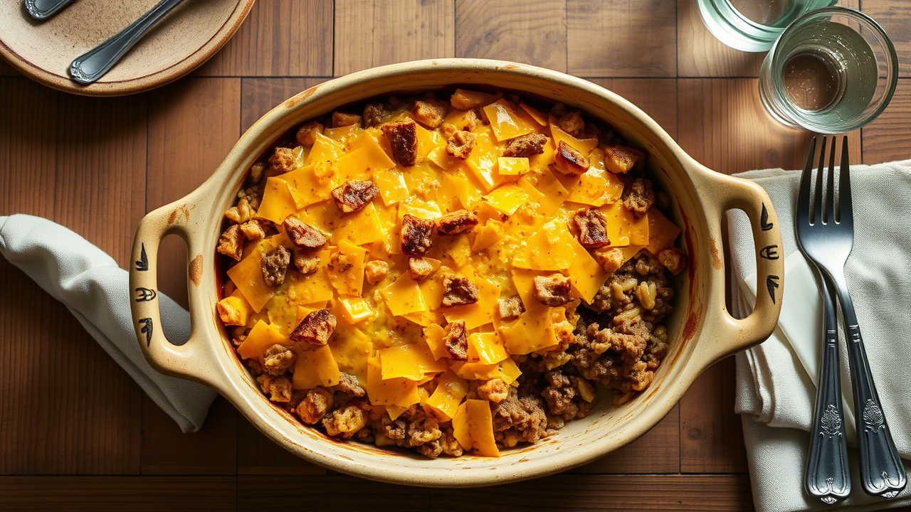 Cheddar-Crusted Ground Beef and Rice Casserole: A Crave-Worthy Classic Reimagined