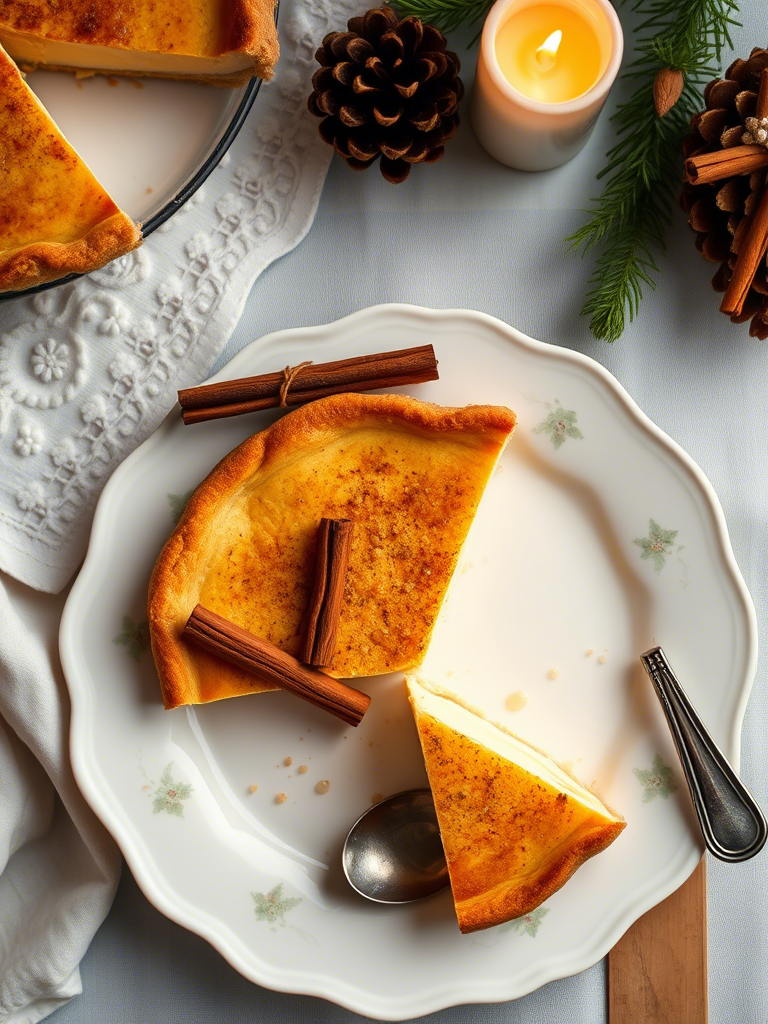 Christmas Eve Cinnamon-Vanilla Creamy Custard Pie: A Silken Slice of Holiday Soul Christmas Eve Cinnamon-Vanilla Creamy Custard Pie: A Silken Slice of Holiday Soul