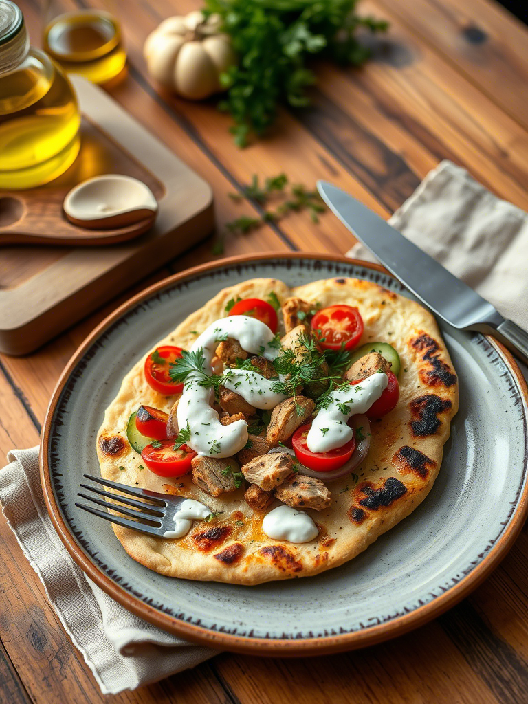Tzatziki Chicken & Veggie Naan Pizza Recipe: A Mediterranean Fusion That’ll Blow Your Apron Off Tzatziki Chicken & Veggie Naan Pizza Recipe: A Mediterranean Fusion That’ll Blow Your Apron Off