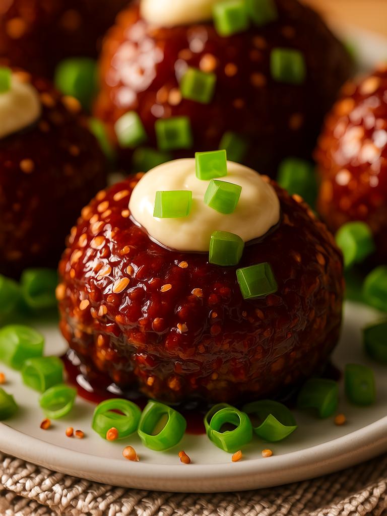 Sweet & Spicy Korean BBQ Meatballs with Creamy Mayo Dip: A Fusion Masterpiece for the Modern Kitchen Sweet & Spicy Korean BBQ Meatballs with Creamy Mayo Dip: A Fusion Masterpiece for the Modern Kitchen