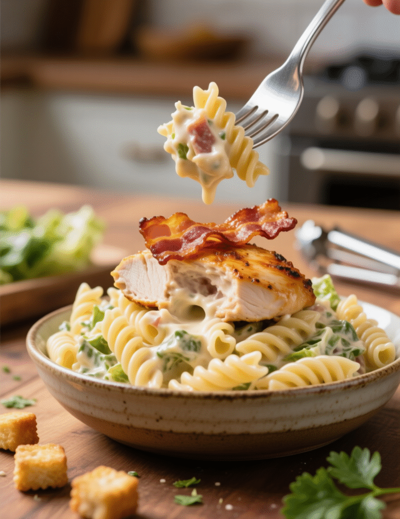 Creamy Chicken Caesar Pasta Salad with Crispy Bacon: A Culinary Masterclass in Texture, Balance, and Indulgence Creamy Chicken Caesar Pasta Salad with Crispy Bacon: A Culinary Masterclass in Texture, Balance, and Indulgence