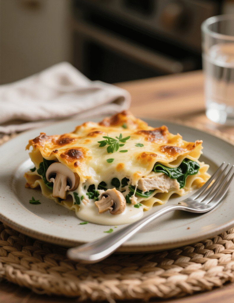 Chicken, Mushroom, and Spinach Lasagna: The Creamy, Earthy Masterpiece That Deserves the Spotlight Chicken, Mushroom, and Spinach Lasagna: The Creamy, Earthy Masterpiece That Deserves the Spotlight