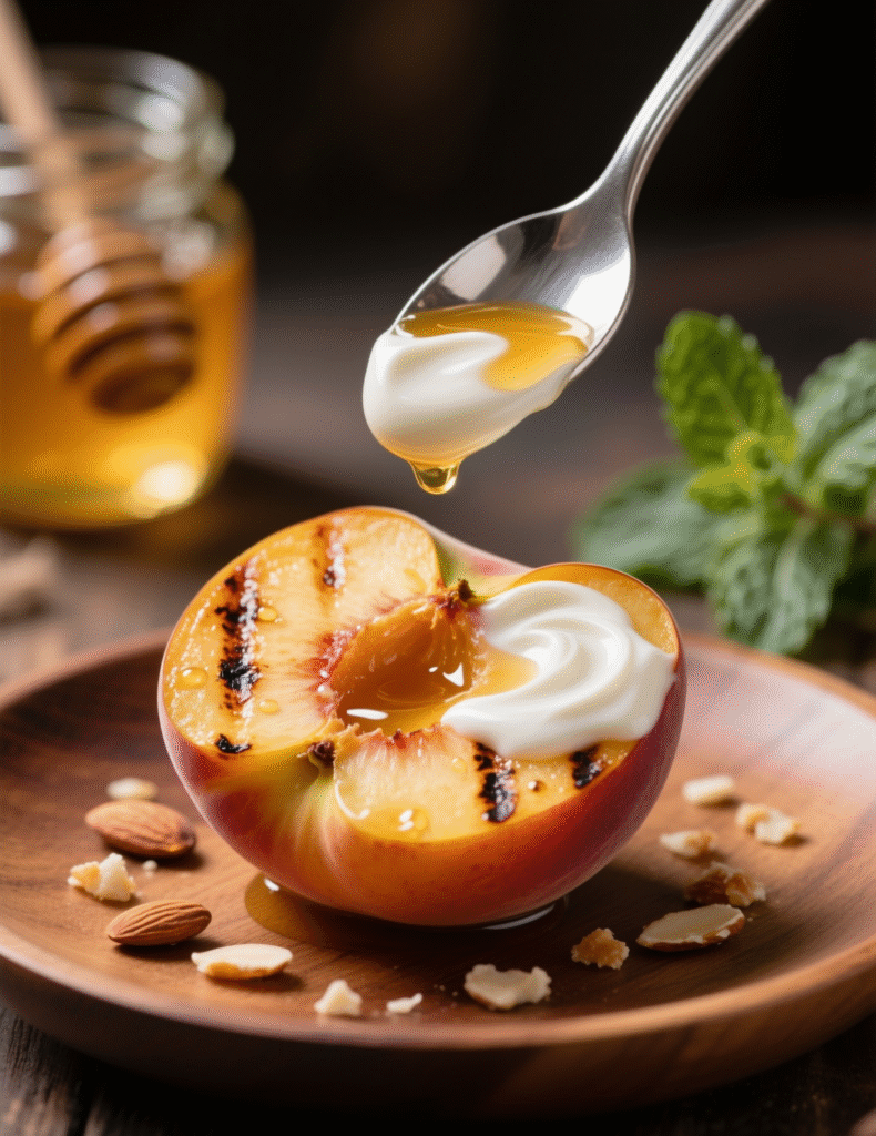 Grilled Peaches with Honey Yogurt Recipe: A Simple Dessert with a Chef’s Touch Grilled Peaches with Honey Yogurt Recipe: A Simple Dessert with a Chef’s Touch