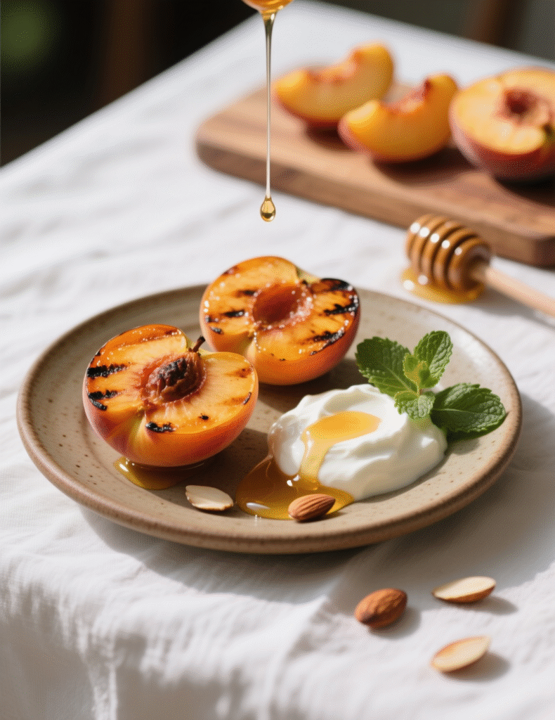 Grilled Peaches with Honey Yogurt Recipe: A Simple Dessert with a Chef’s Touch Grilled Peaches with Honey Yogurt Recipe: A Simple Dessert with a Chef’s Touch