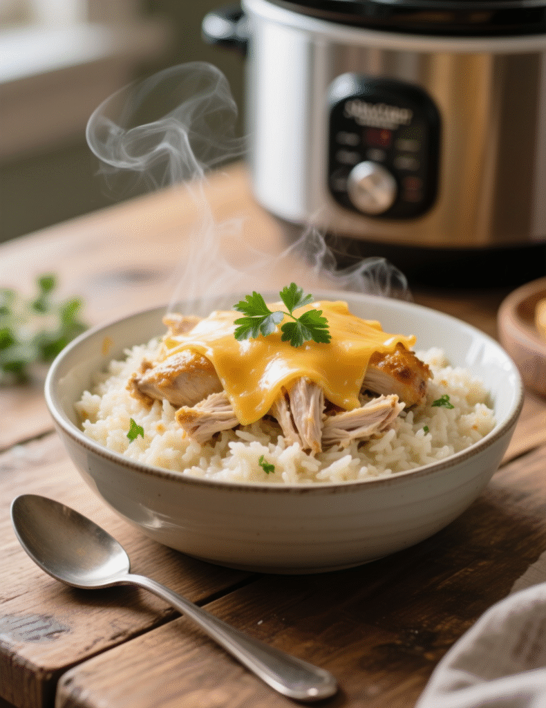 Slow Cooker Chicken and Cheesy Rice Recipe: Comfort Food Made Easy and Expert