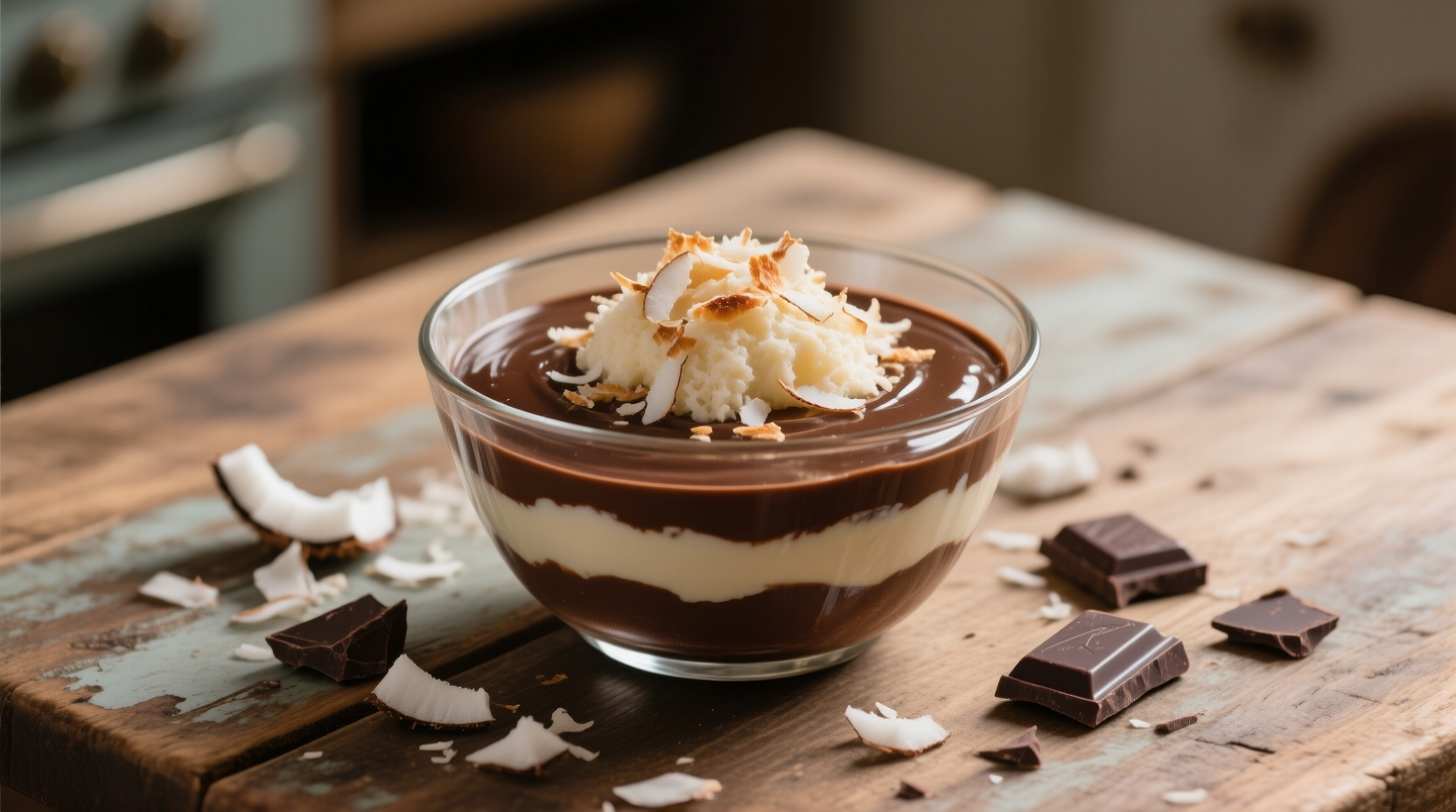 Midnight Cowboy Delight Dessert: No-Bake Coconut-Chocolate Pudding Recipe