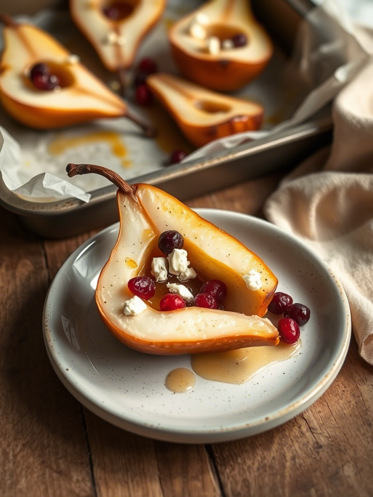 Baked Pears with Feta, Honey, and Cranberries: A Dish That Balances Sweet, Salty, and Soul