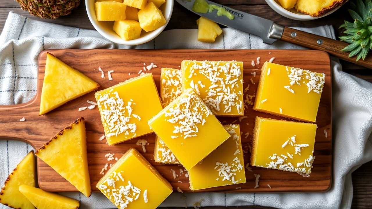 Tropical Pineapple Bliss Bars – Sweet Treats with Buttery Shortbread