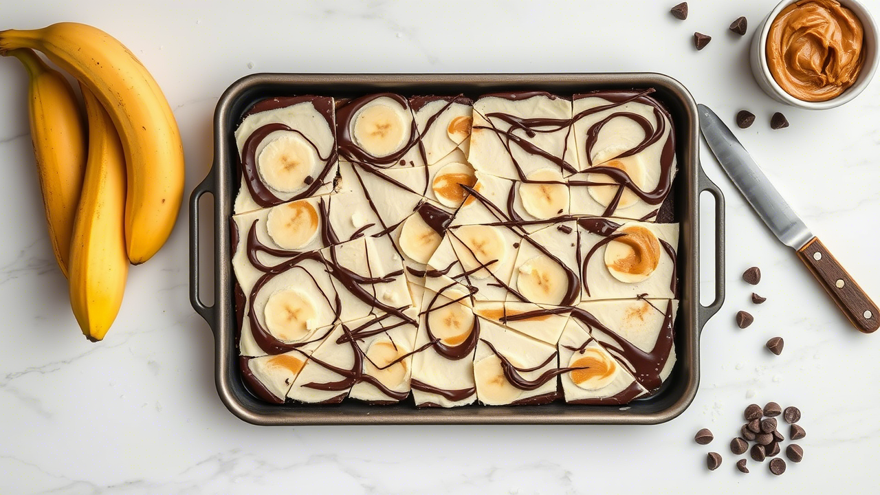 Frozen Banana Bark with Peanut Butter & Dark Chocolate Drizzle: A Game-Changer in Healthy Snacking
