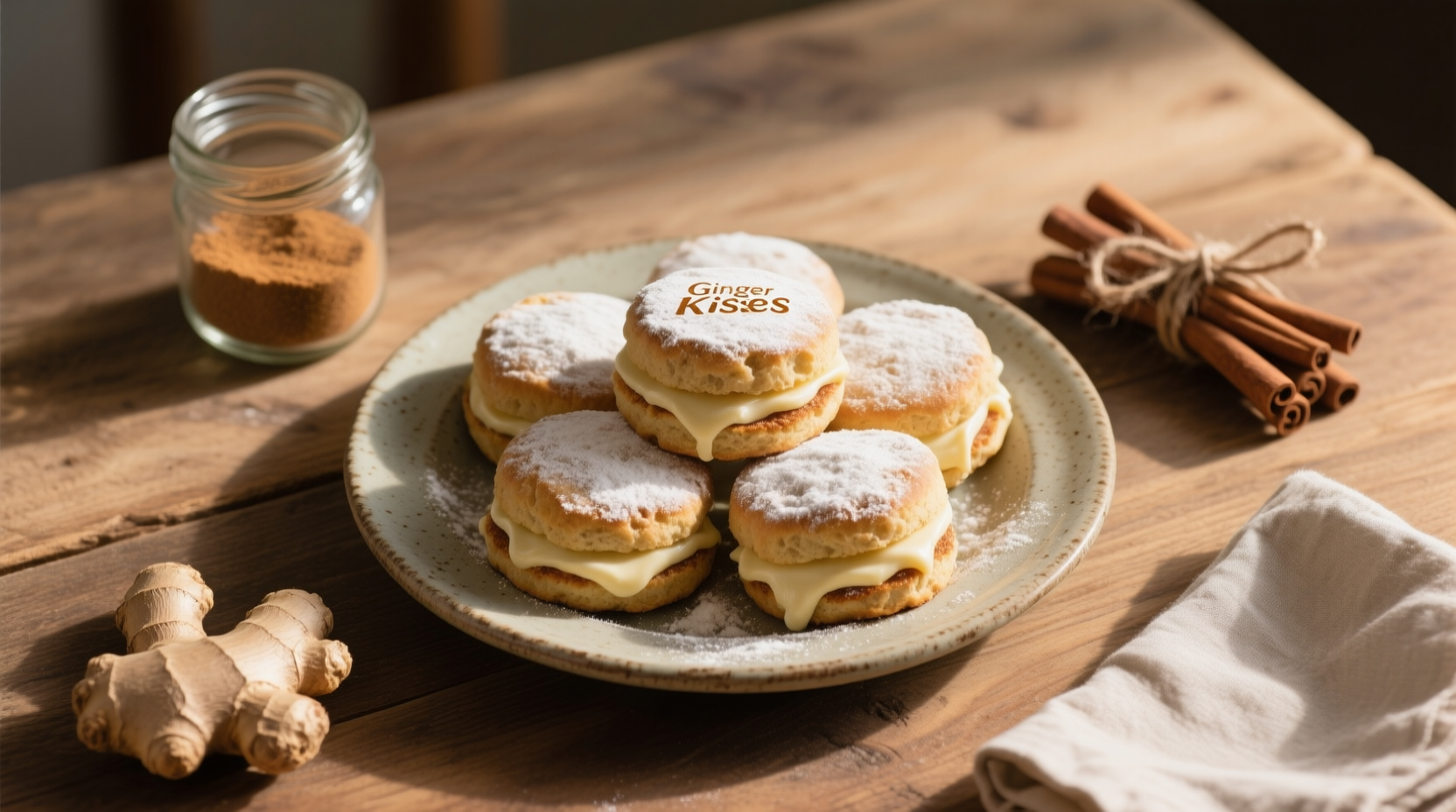 Ginger Kisses Biscuits – Soft, Spiced & Cream-Filled Delights Recipe