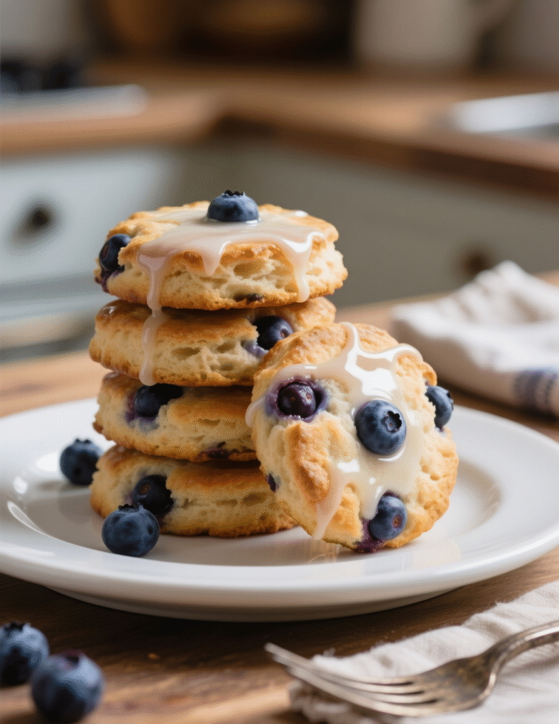 Glazed Blueberry Biscuits Recipe – Soft, Fluffy & Bursting with Berries Glazed Blueberry Biscuits Recipe – Soft, Fluffy & Bursting with Berries