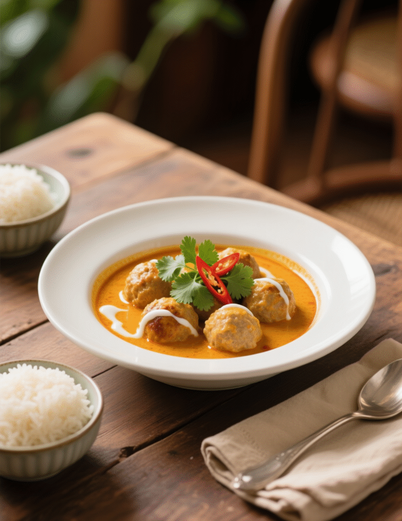 Thai Chicken Meatballs in Coconut Curry: A Flavorful Journey to Thailand