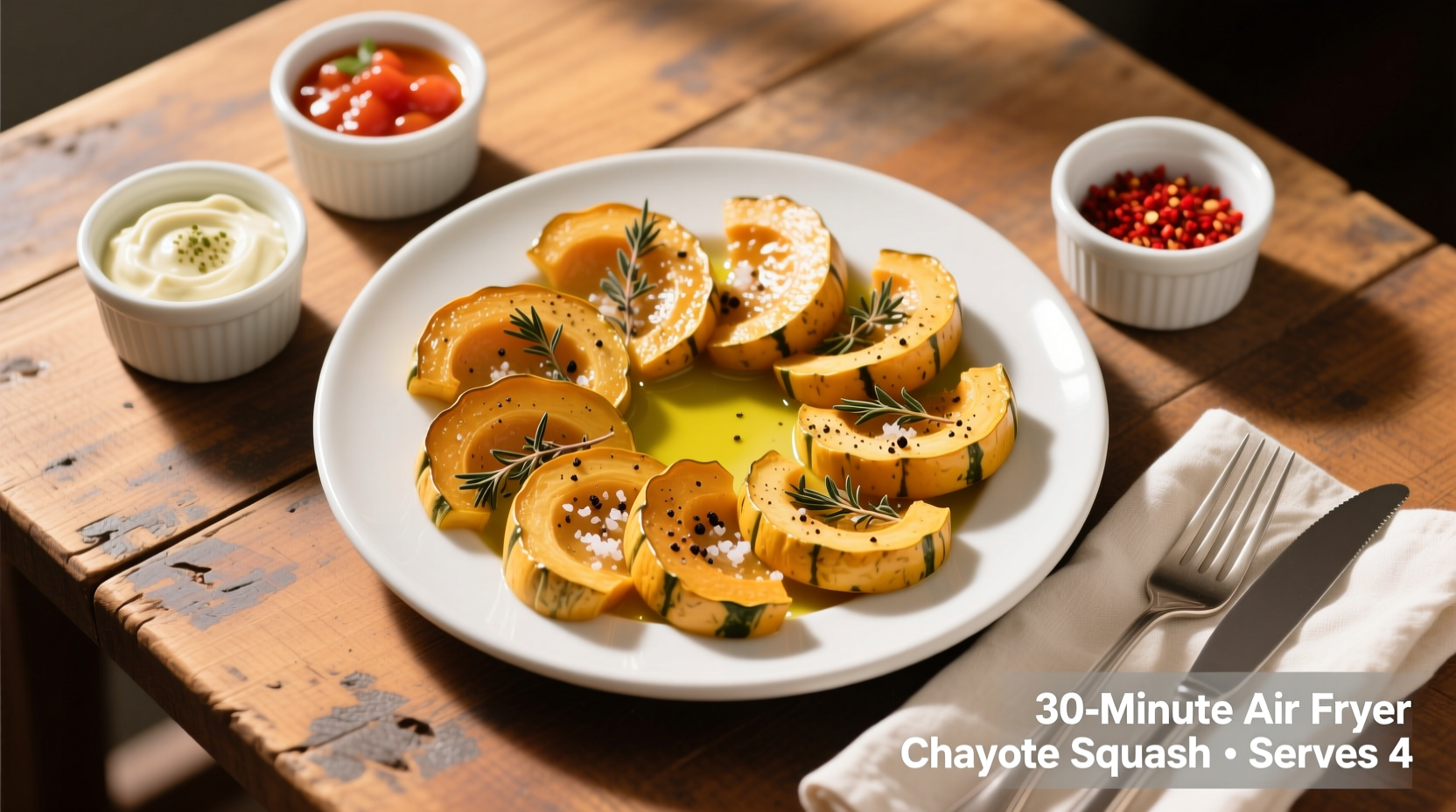 30-Minute Air Fryer Chayote Squash Recipe for 4 Servings