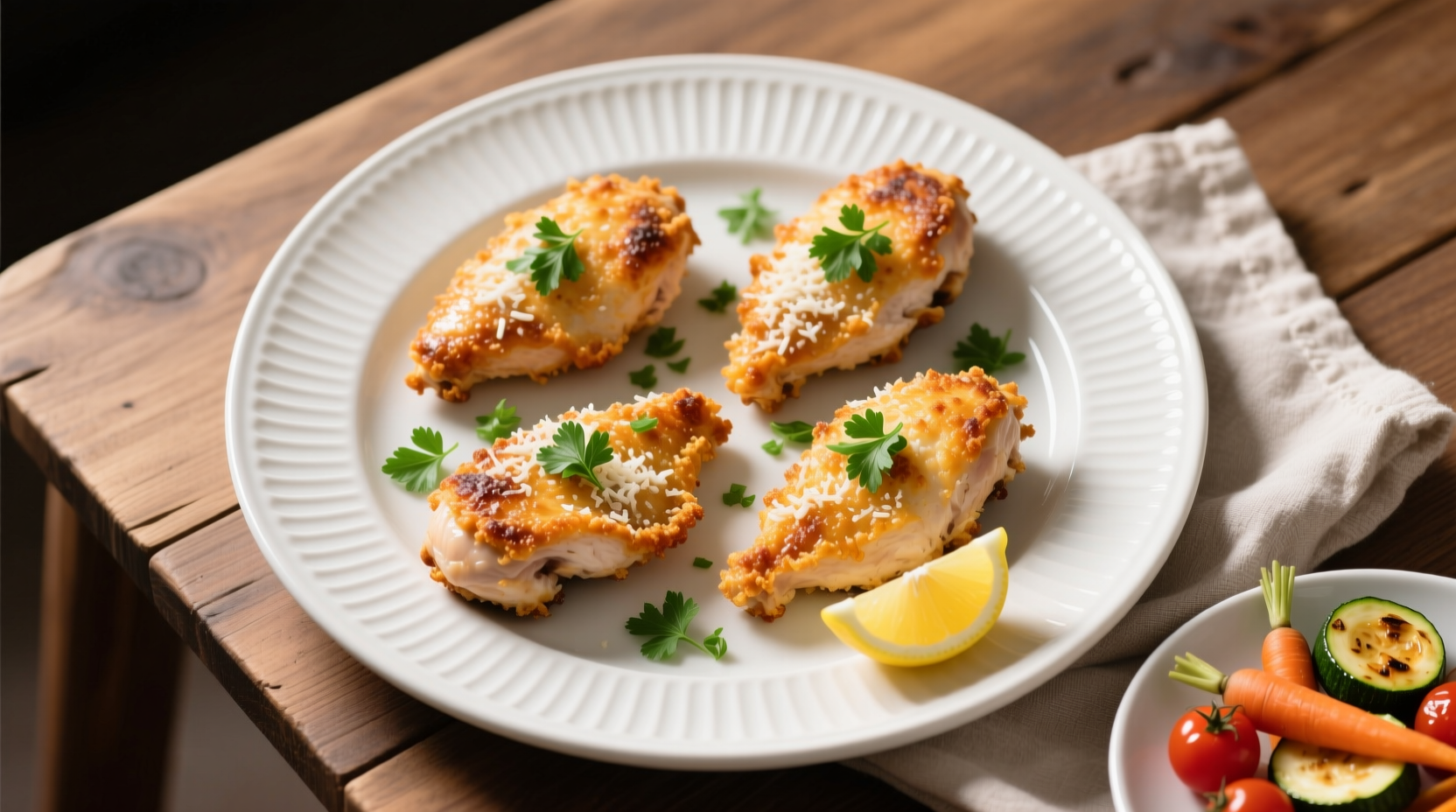 Crispy Air Fryer Chicken With Parmesan Crust Recipe for 4 Servings