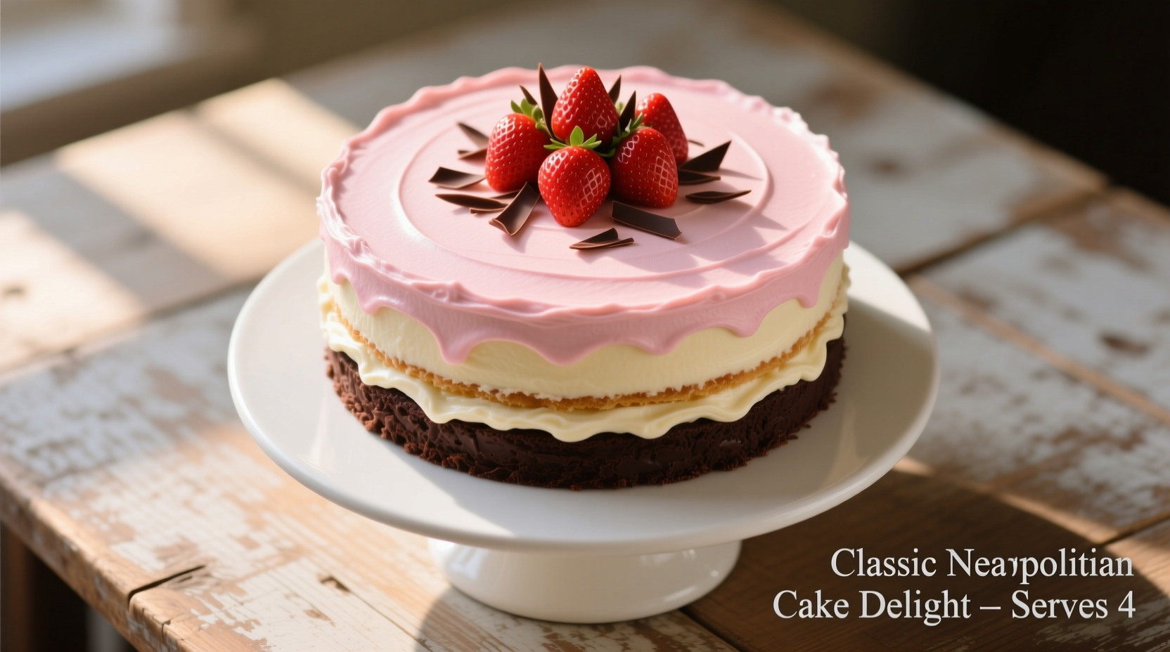Classic Neapolitan Cake Delight Recipe for 4 Servings