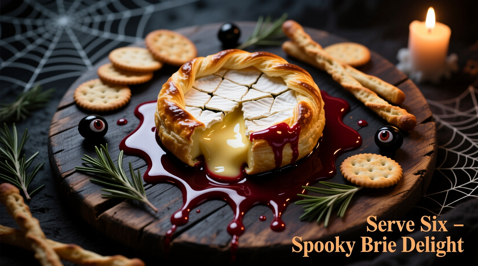 Halloween Bloody Baked Brie Recipe: A Spooky Delight for 6 Servings