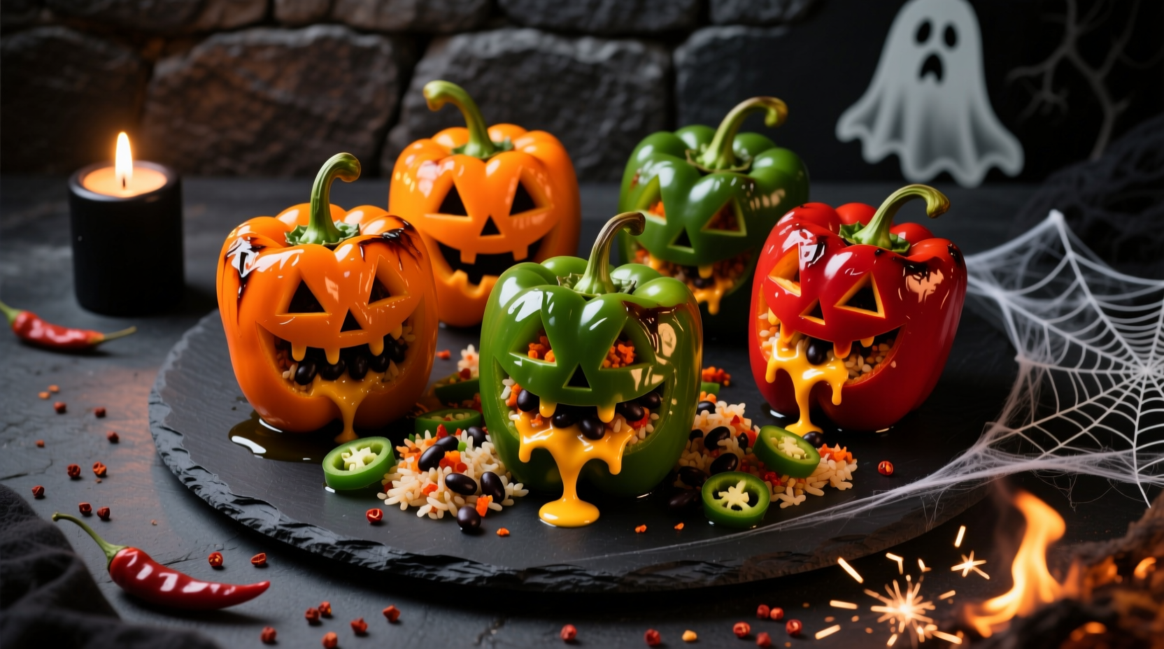 Spooky Phantom Peppers Recipe: 6 Servings of Fiery Halloween Delight