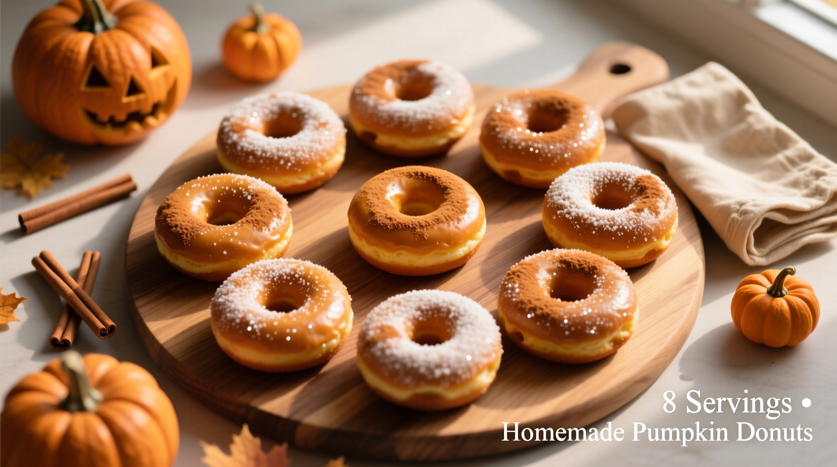 Baked Pumpkin Donuts Recipe: 8 Servings of Autumn Bliss