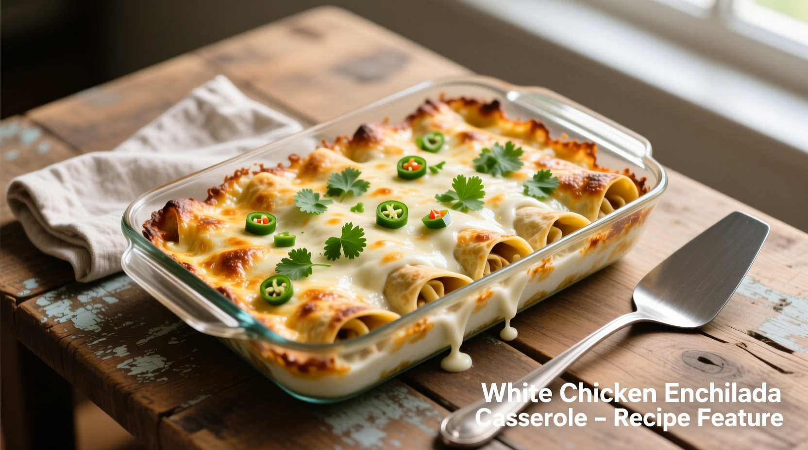 White Chicken Enchilada Casserole Recipe (8 Servings) – A Comfort Dish That Always Works