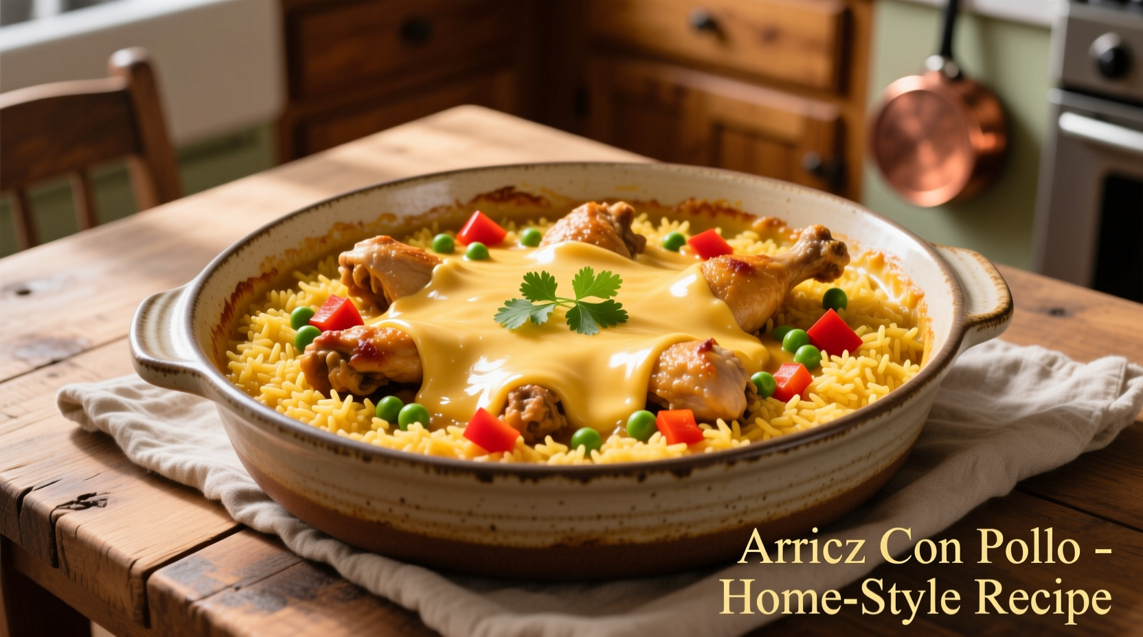 Arroz Con Pollo (Cheesy Chicken and Rice) Recipe – A Rich Comfort Dish for 6