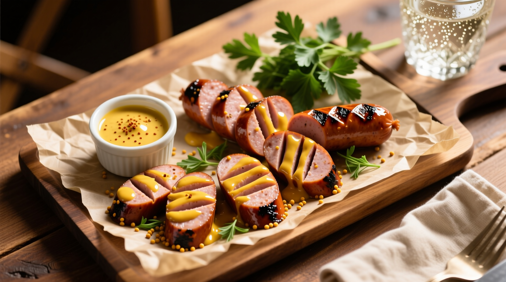 Mustard Hasselback Kielbasa Bites Recipe for 6 Servings: A Bold Twist on Classic Flavors