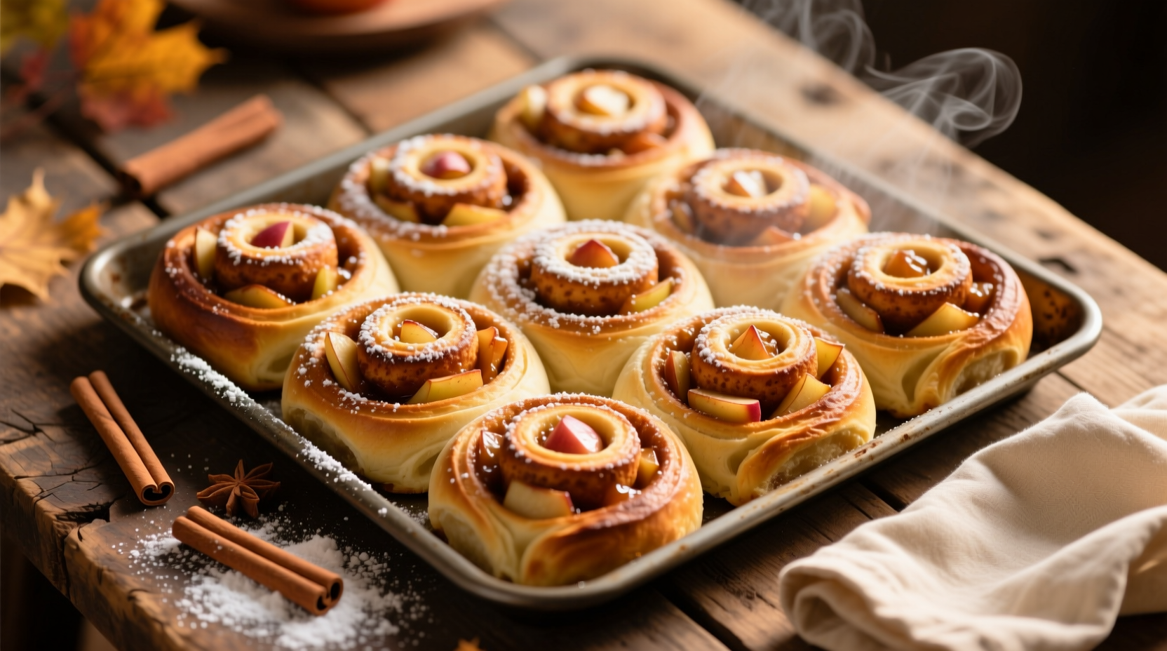 Apple Pie Stuffed Cinnamon Rolls: A Cozy Fall Delight