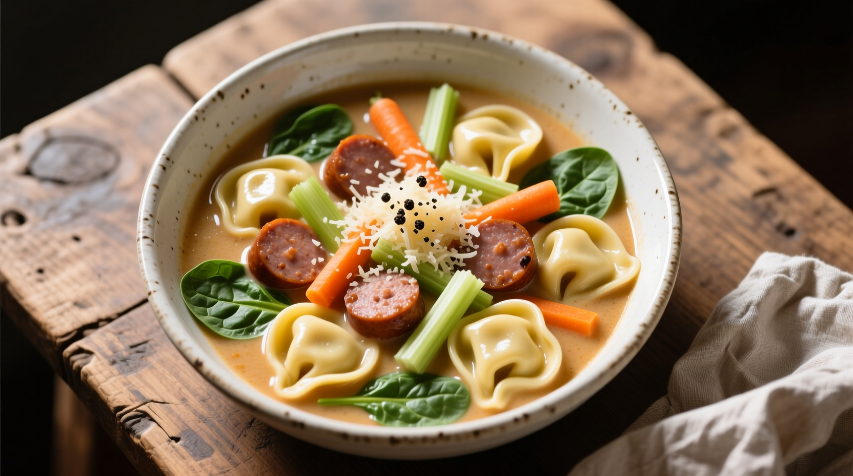 Slow Cooker Creamy Tortellini and Sausage Soup Recipe for 6 Servings