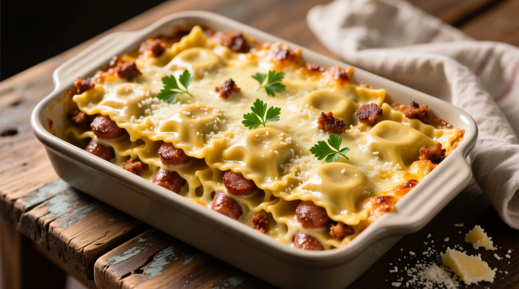 Sausage Alfredo Ravioli Lasagna Recipe for 8 Servings: A Layered Masterpiece