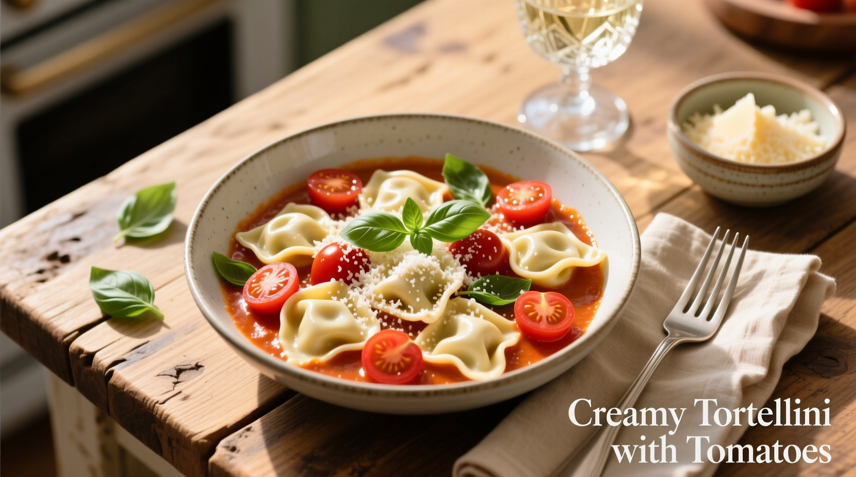 Creamy Tortellini with Tomatoes Recipe (6 Servings)