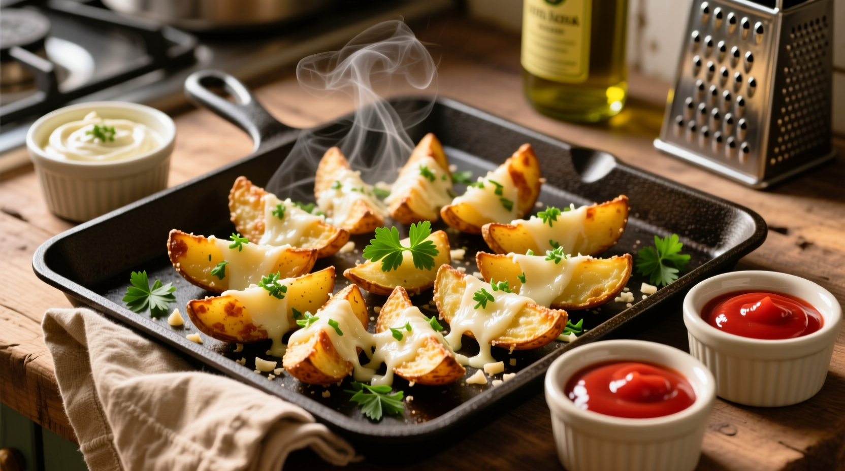 Parmesan Garlic Potato Wedges Recipe (6 Servings): A Crispy Bite of Perfection from Oven to Table